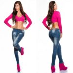 Lõhkise efektiga sinised teksad