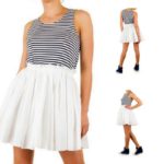 Voyelles viskoosist triibuline suvine skater-kleit Kaisa