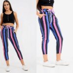 Taskutega triibulised püksid