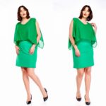 Laiade varrukatega roheline kleit Doris