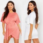 Seotava vööga koralli värvi kleit Lillian