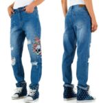 Naumi boyfriend lõhkised teksad neetide ja tikandiga