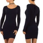 Mc Lorene kaunistatud chokeriga tumesinine kleit Amira