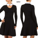 Moëwy valge kraega must skater-kleit Victoria