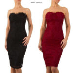 Marc Angelo kehasse hoidev bordoopunane pitsiline peokleit