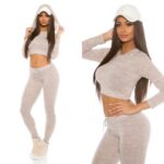 Kapuutsiga beez sportlikum crop-topp