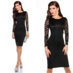 Pitsdetailidega pidulik must midikleit Eliza