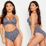 Kõrge vöökohaga täpilised bikiinid