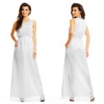 Maia Hemera Paris helmestega valge pidulik maksikleit