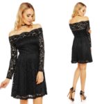 Mayaadi üleni pitsiline must skater-kleit