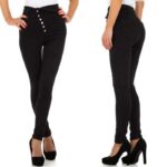 Daysie nööpidega mustad stretch-teksad