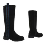 Lukuga mustad soojendatud saapad