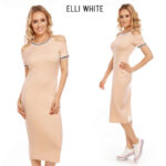 Elli White avatud õlgadega beezikasroosa vabaajakleit