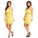 Maia Hemera Paris volangiga kollane šifoonist suvekleit