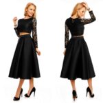 Miliana pikkade varrukatega must pitsiline topp