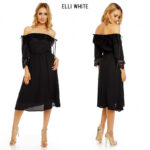 Elli White pitsdetailidega must šifoonkleit