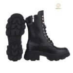 Givana paksu tallaga mustad nööritud saapad