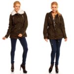 Voyelles eemaldatava valge karvaga parka