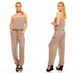 Taskutega helehall puuvillane pükskostüüm