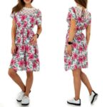 Pitsiga puuvillane lilleline suvekleit