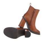 Kõrge kontsaga nahksed pruunid saapad